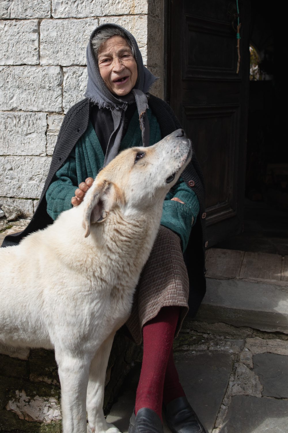 Old Lady and Dog, Greece, Documentary Photograph, © Stuart Coleman old lady greece documenatry photography stuart coleman